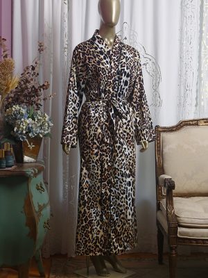 Robe Longo Leopardo Debrum Preto